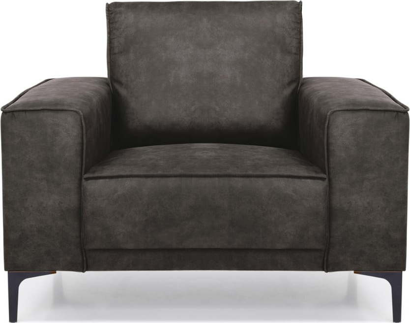 Černošedé křeslo z imitace kůže Copenhagen - Scandic