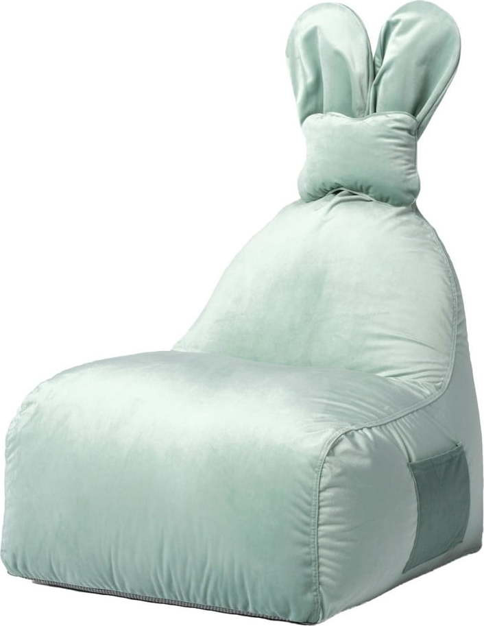 Dětský sedací vak v mentolové barvě Funny Bunny – The Brooklyn Kids