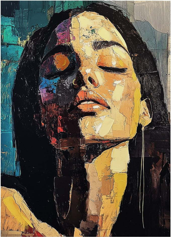 Obraz s ručně malovanými prvky 70x100 cm Vivian – Styler