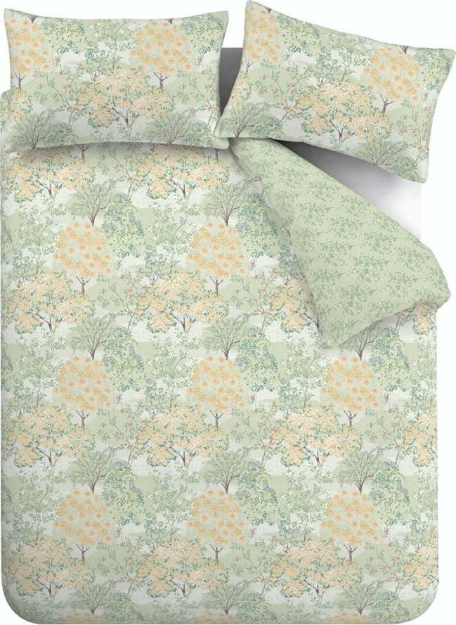 Zelené povlečení na dvoulůžko 200x200 cm Forest Blossom – Catherine Lansfield
