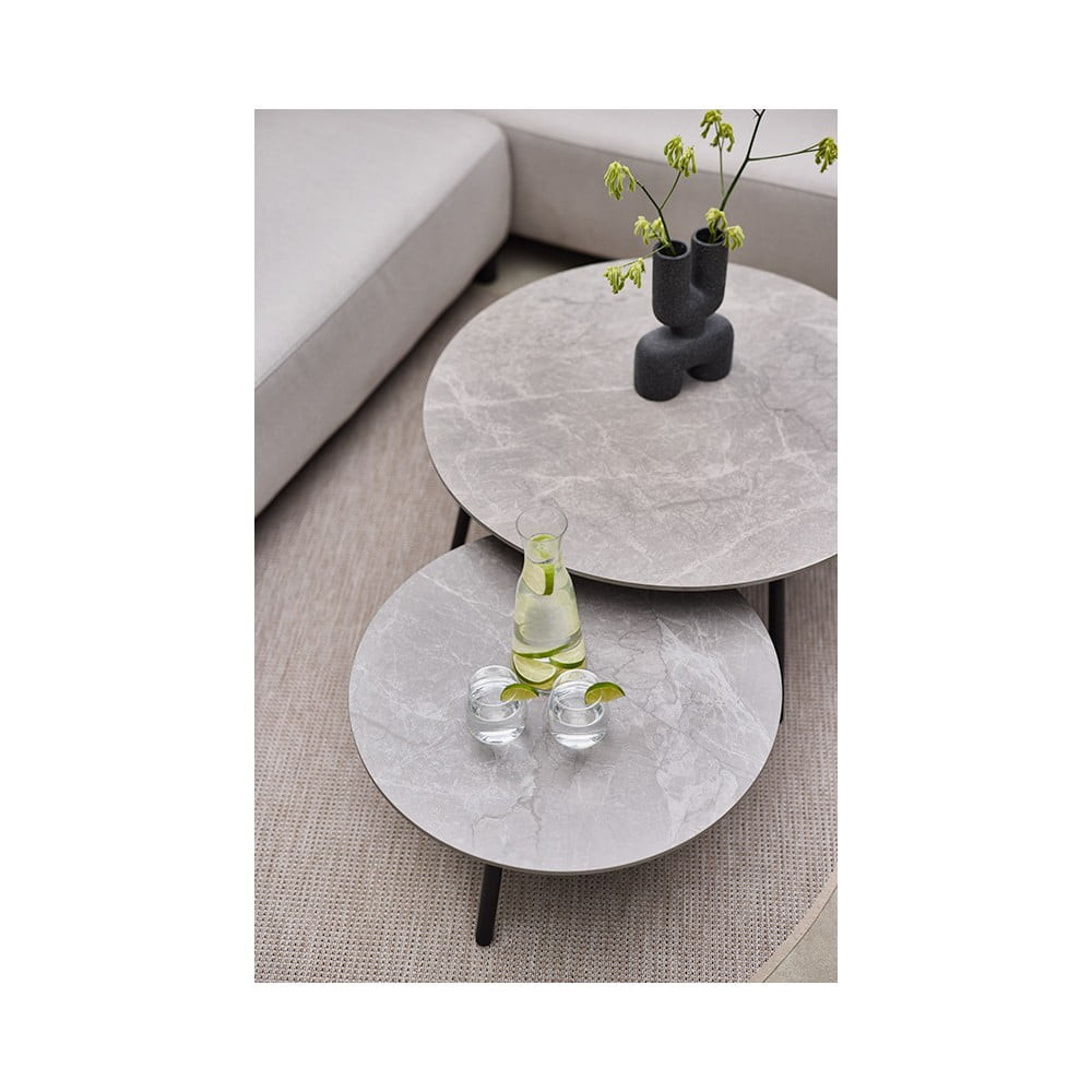 Kulatý zahradní odkládací stolek s keramickou deskou ø 60 cm Monaco – Hartman