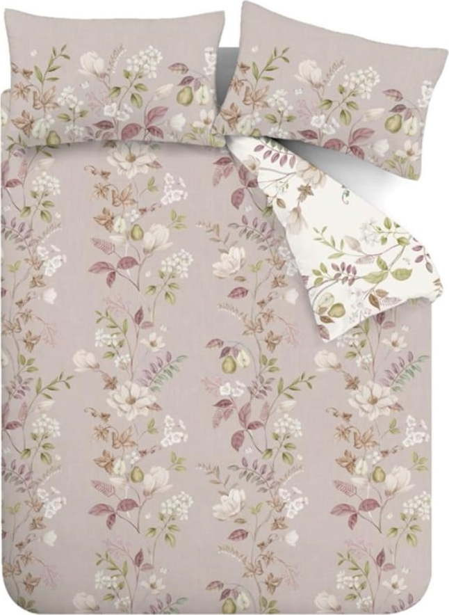 Růžové bavlněné povlečení na jednolůžko 135x200 cm Francesca Floral – Bianca