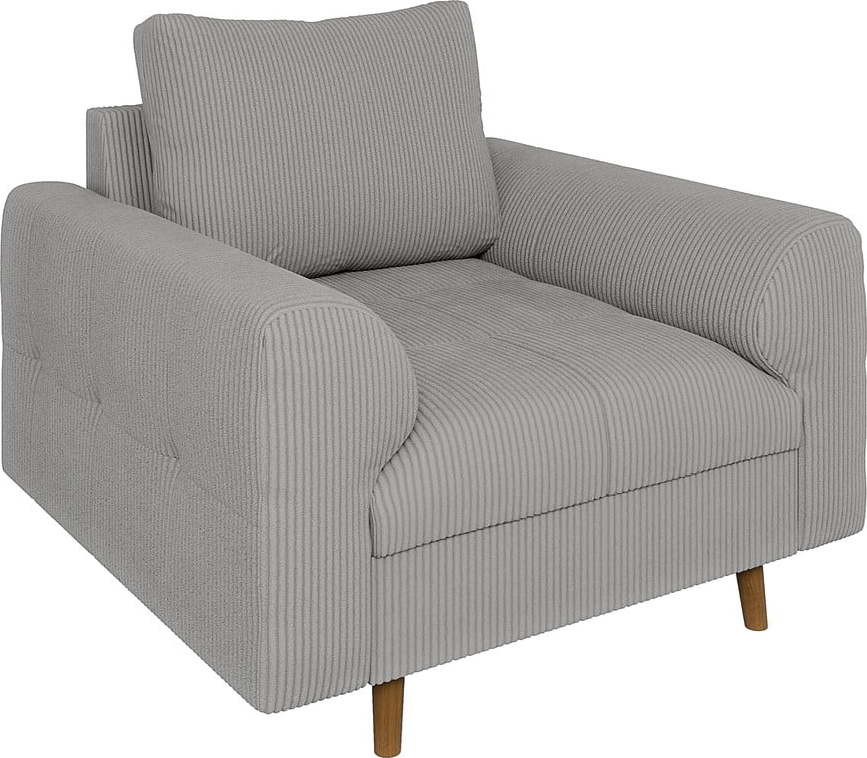 Světle šedé manšestrové křeslo Ariella – Ropez