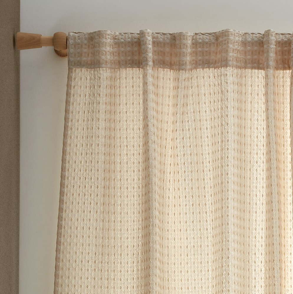 Béžová záclona 140x183 cm Muscat Waffle – Pineapple Elephant