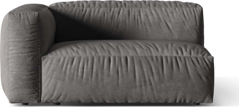 Šedý modul pohovky z textilie bouclé (levý roh) Martina – Micadoni Home