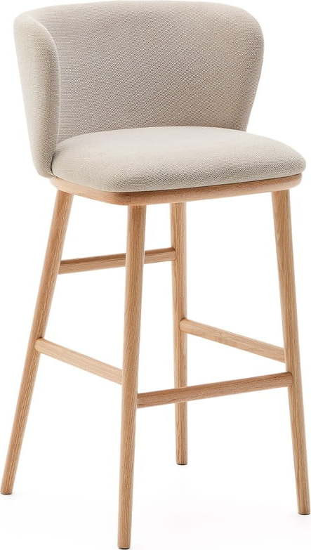 Béžová barová židle (výška sedáku 75,5 cm) Ciselia – Kave Home