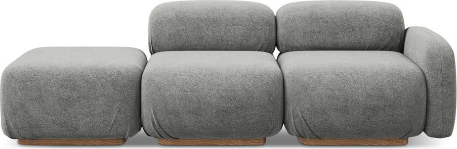 Šedá lenoška z textilie bouclé (levý roh) Ailani – Makamii