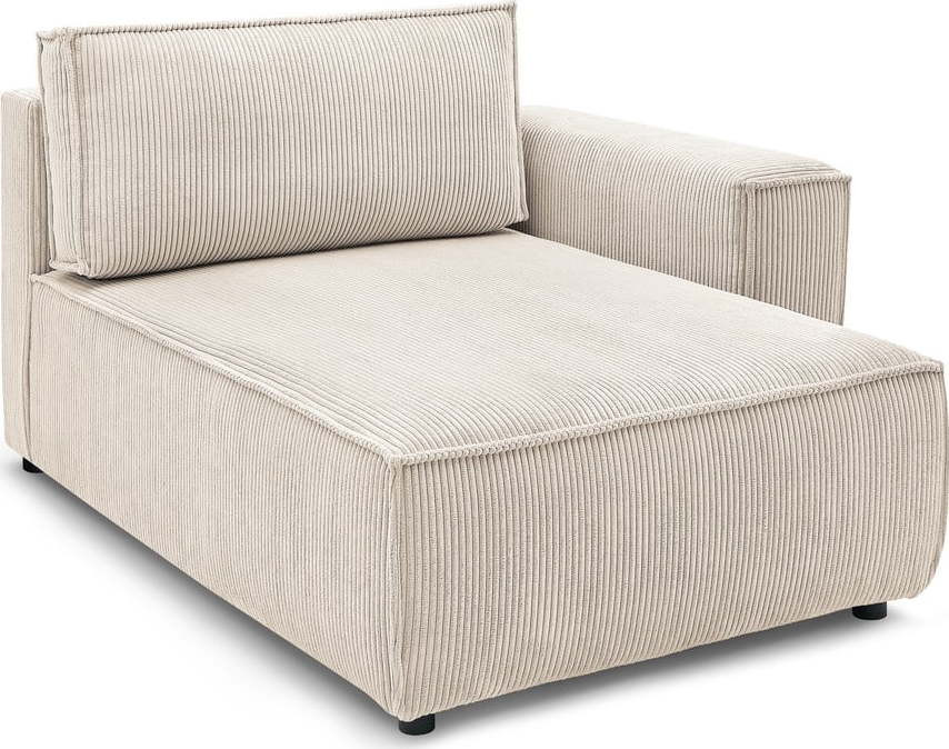 Krémový manšestrový modul pohovky, pravý roh Nihad modular – Bobochic Paris