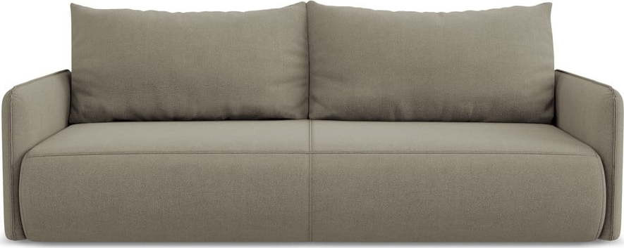 Béžová rozkládací/s úložným prostorem pohovka 216 cm Nanea – Makamii