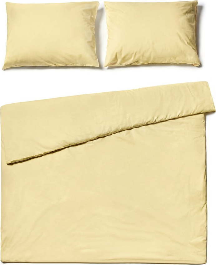 Vanilkově žluté bavlněné povlečení na dvoulůžko Bonami Selection, 200 x 220 cm