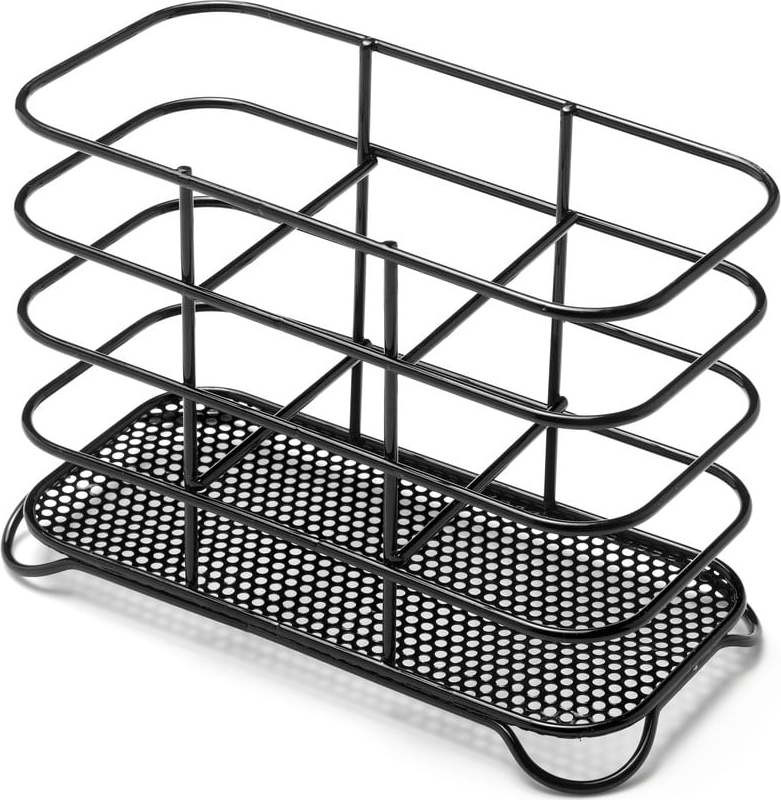 Černý nerezový odkapávač na příbory – Addis