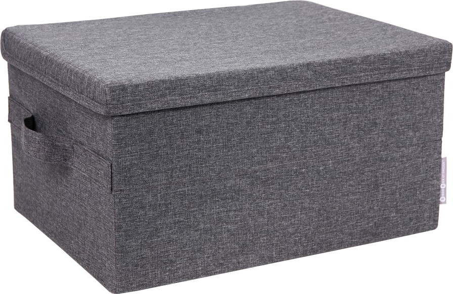 Šedý látkový úložný box s víkem 30x40x22 cm Soft Storage – Bigso