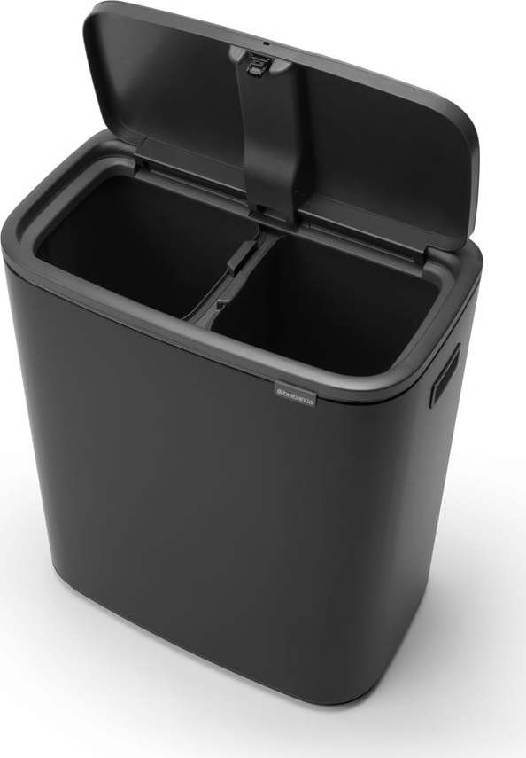 Matně černý dotykový ocelový odpadkový koš na tříděný odpad 2x30 l Bo Touch Bin – Brabantia