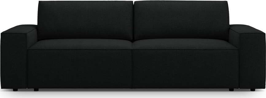 Černá rozkládací pohovka z textilie bouclé 247 cm Jodie – Micadoni Home