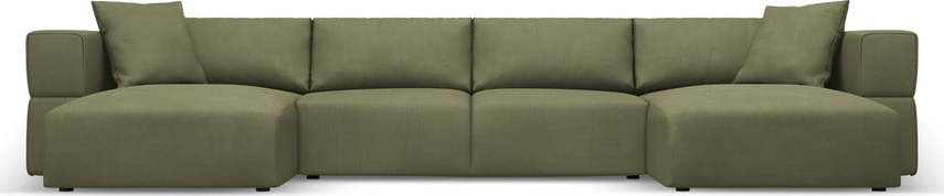 Světle zelená rohová pohovka do 