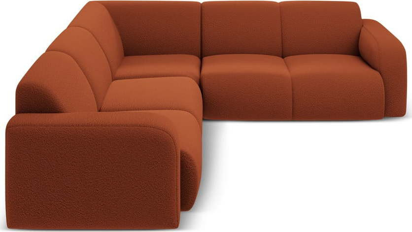 Hnědá rohová pohovka z textilie bouclé (variabilní roh/do L) Molino – Micadoni Home