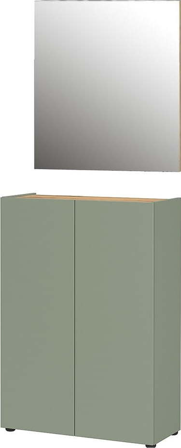 Světle zelená předsíňová sestava v dekoru dubu 74x200x33 cm Alviano – Germania