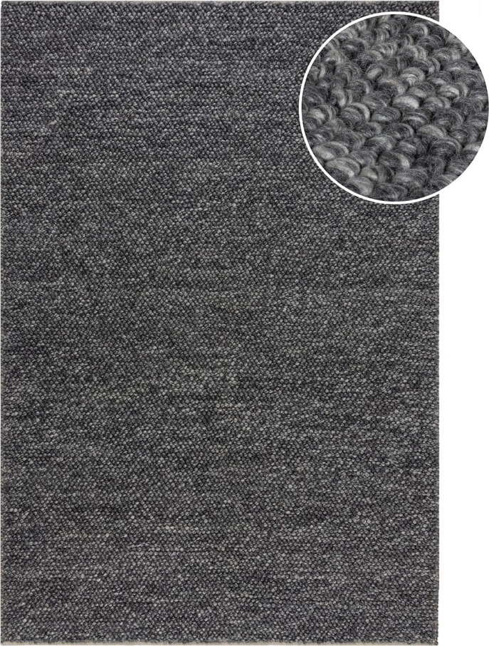 Tmavě šedý ručně tkaný koberec s příměsí vlny 120x170 cm Minerals – Flair Rugs
