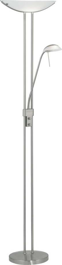 Stojací lampa v matně stříbrné barvě se skleněným stínidlem (výška 180 cm) BAYA – EGLO