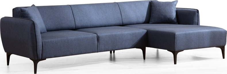 Modrá rohová pohovka Belissimo, pravý roh – Balcab Home