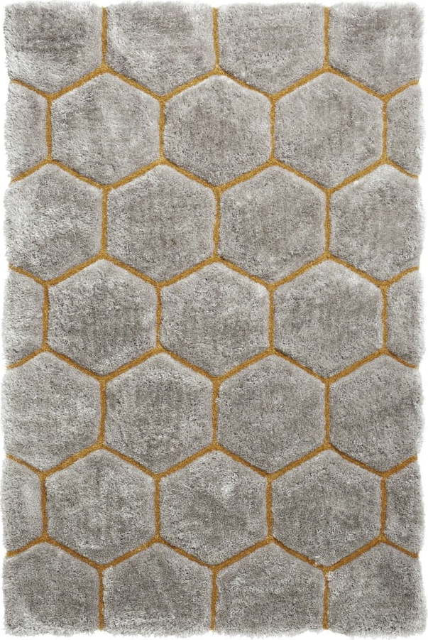 Šedo-žlutý koberec Think Rugs Noble House, 120 x 170 cm