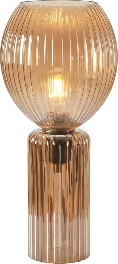 Stolní lampa jantarová se skleněným stínidlem (výška 40 cm) Toulipa – Markslöjd