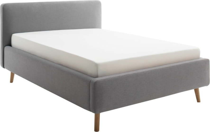 Světle šedá čalouněná jednolůžková postel bez roštu 120x200 cm Mattis – Meise Möbel