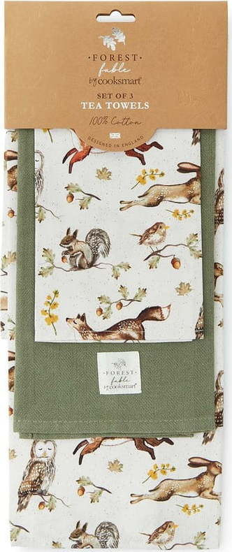 Bavlněné utěrky v sadě 3 ks 45x65 cm Forest Fable – Cooksmart ®