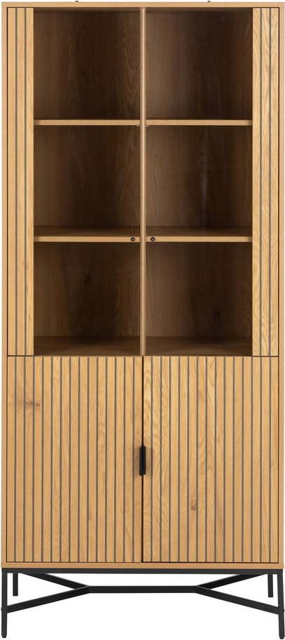 Vitrína v dekoru dubu v přírodní barvě 80x180x40 cm Jaipur – Actona