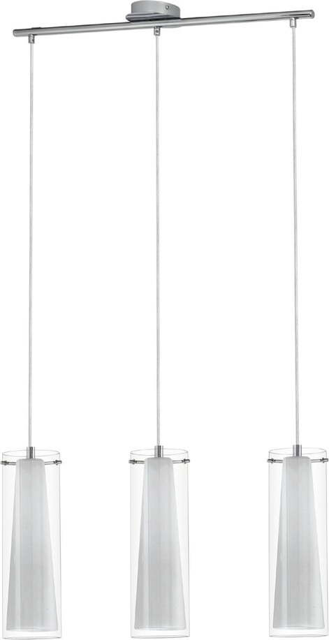 Závěsné svítidlo ve stříbrné barvě se skleněným stínidlem PINTO – EGLO