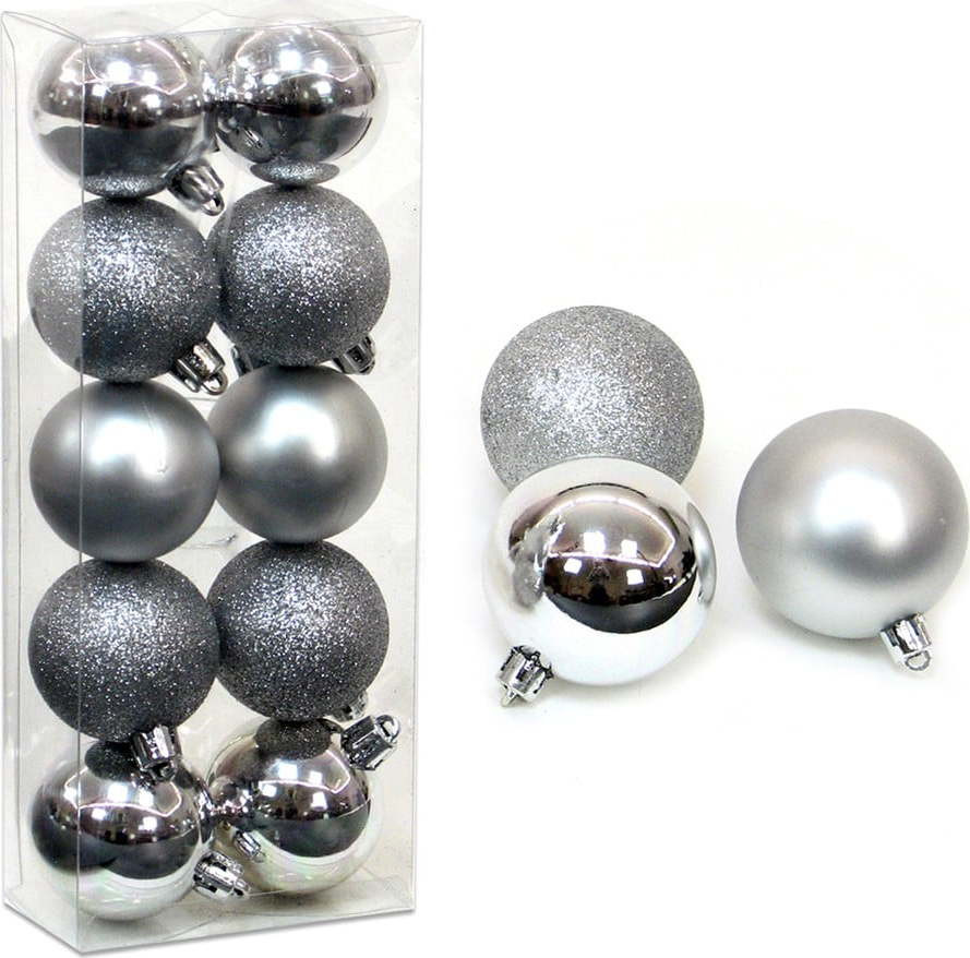 Stříbrné vánoční ozdoby v sadě 10 ks Casa Selección Navidad, ø 5 cm