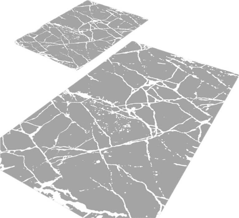 Šedé koupelnové předložky v sadě 2 ks 60x100 cm Cracks – Mila Home