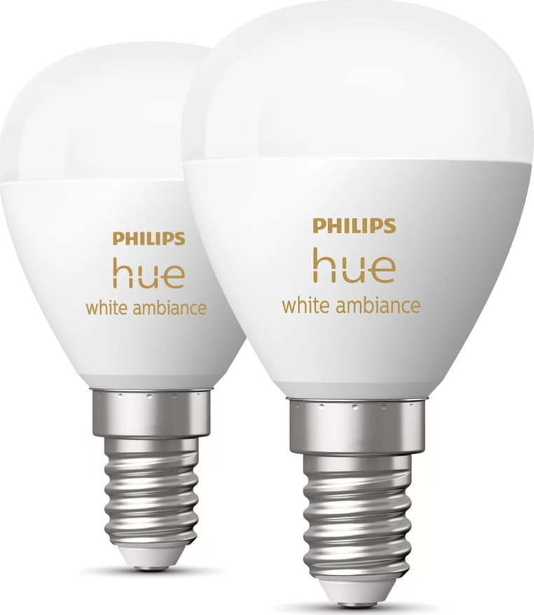 Smart žárovky v sadě 2 ks E14, 5 W White ambiance – Philips Hue