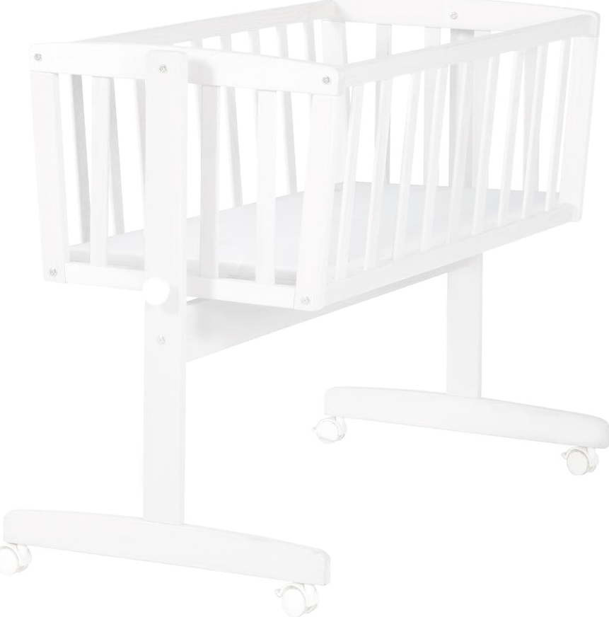Bílá kolébka na kolečkách 40x90 cm – Roba