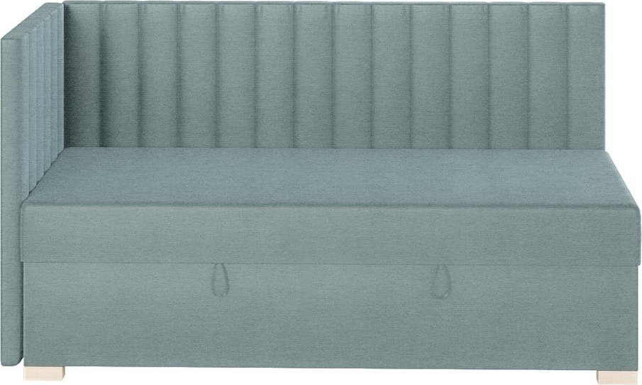 Modrá rohová dětská postel s úložným prostorem s matrací 90x200 cm Snugi – Ghado