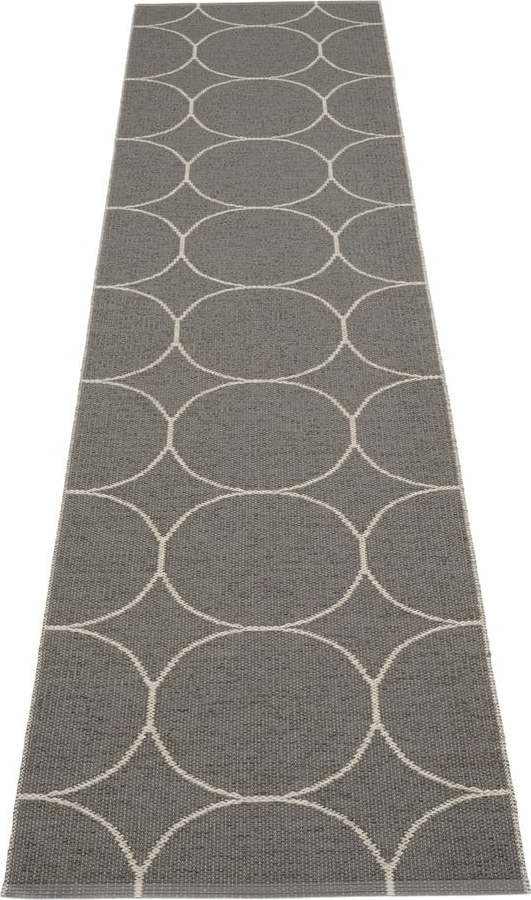 Tmavě šedý vnitřní a venkovní běhoun 70x300 cm Boo Charcoal Linen – Pappelina