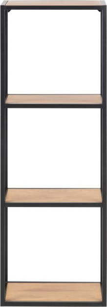 Nástěnná knihovna v dekoru dubu v černo-přírodní barvě 37x108 cm Seaford – Actona