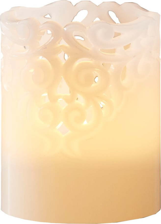 Bílá vosková LED svíčka Star Trading Clary, výška 10 cm