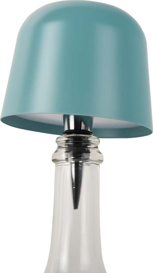 Modrá LED stolní lampa na lahev s kovovým stínidlem (výška 13 cm) Cone Hat LED – Leitmotiv