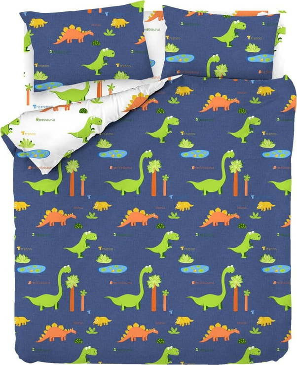 Modré dětské povlečení na dvoulůžko 200x200 cm Dinolar – Mijolnir