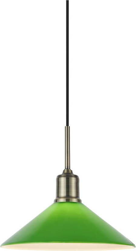 Závěsné svítidlo se skleněným stínidlem v zeleno-mosazné barvě ø 25 cm Vela – Markslöjd