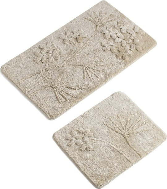 Béžové koupelnové předložky v sadě 2 ks 100x60 cm – Foutastic