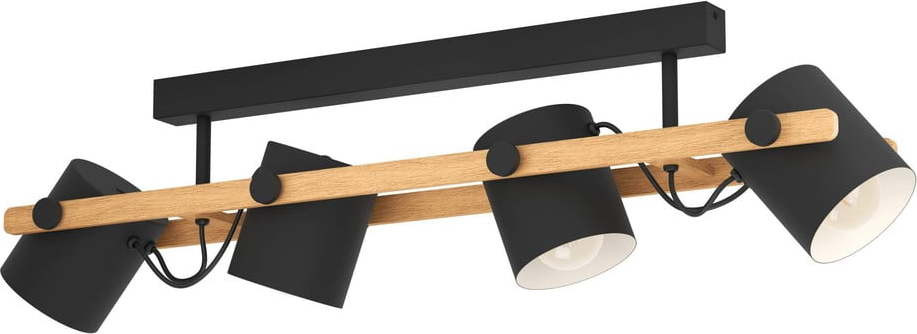 Stropní svítidlo v černé a přírodní barvě s kovovým stínidlem 10x19 cm HORNWOOD – EGLO