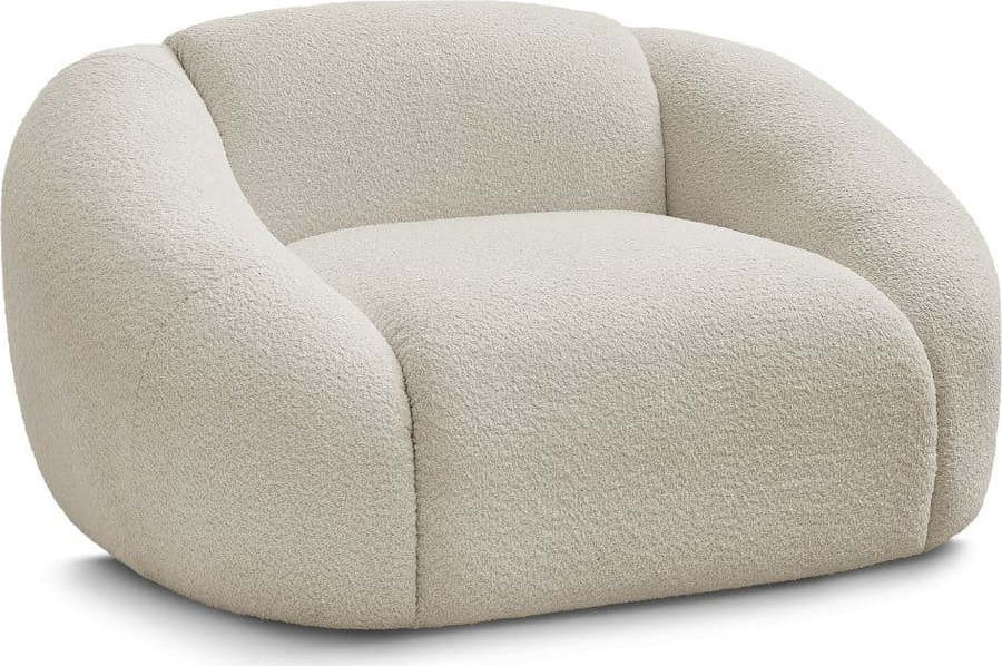 Béžové křeslo z textilie bouclé Tina – Bobochic Paris