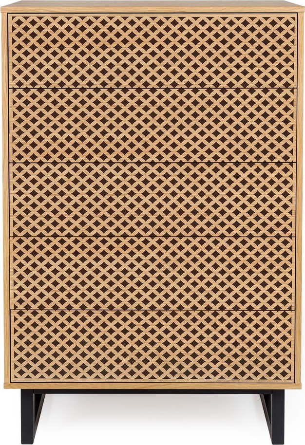 Komoda v dubovém dekoru Woodman Camden Diamond, 80 x 123 cm