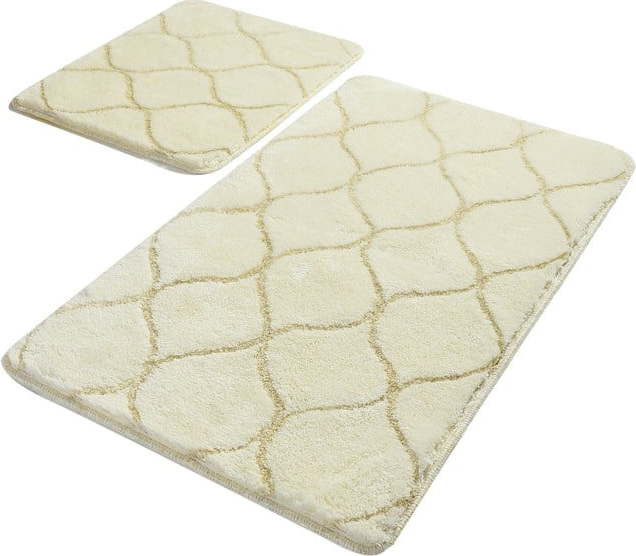 Sada 2 béžových obdélníkových koupelnových předložek Foutastic Wave