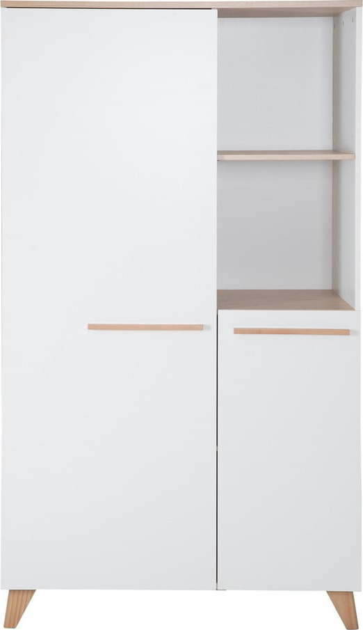 Bílá dětská šatní skříň v dekoru dubu 52x180x180 cm Léon – Roba