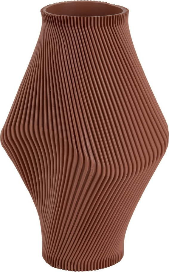 Hnědá váza z polyresinu (výška 30 cm) Twisted Rib – PT LIVING