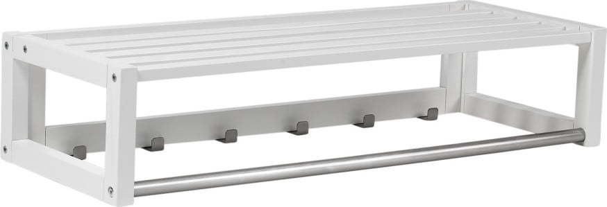 Bílý nástěnný věšák z březového dřeva s poličkou Confetti – Rowico