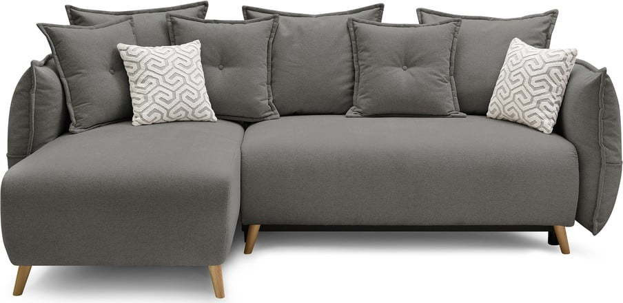 Světle šedá rozkládací rohová pohovka (variabilní) Nessa – Bobochic Paris